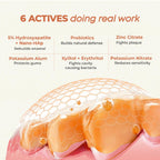 Promotional graphic for Better Bright Complete Oral Care Cinnamon mint toothpaste showing six active ingredients listed 5% hydroxyapatite + Nano-HAp, Prebiotics, Zinc Citrate, Potassium Alum, Potassium Nitrate and Xylitol + Erythritol.